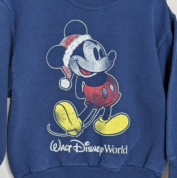 Disney Walt Disney World Santa Mickey Christmas Sweatshirt XS - Picture 3 of 5